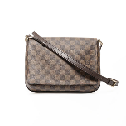 LOUIS VUITTON 2004 Damier Musette Tango Long Shoulder Shoulder Bag Brown WS24679