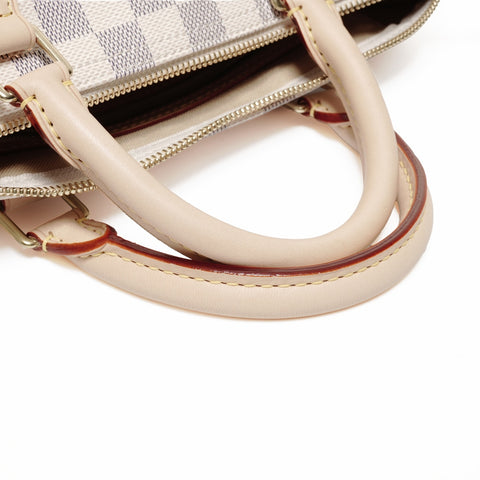 LOUIS VUITTON Damier Azur Speedy 30 Handbag white WS24682