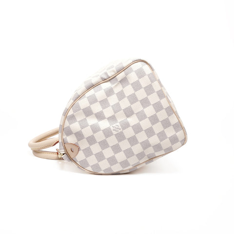 LOUIS VUITTON Damier Azur Speedy 30 Handbag white WS24682