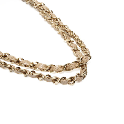 CHANEL No. 7 Caviar 2002-2003 Matelasse Double Flap 9.8" Shoulder Bag beige WS24683