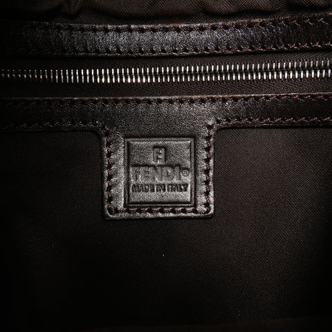 FENDI Zucca Mamma Bucket Canvas Shoulder Bag Brown WS24685