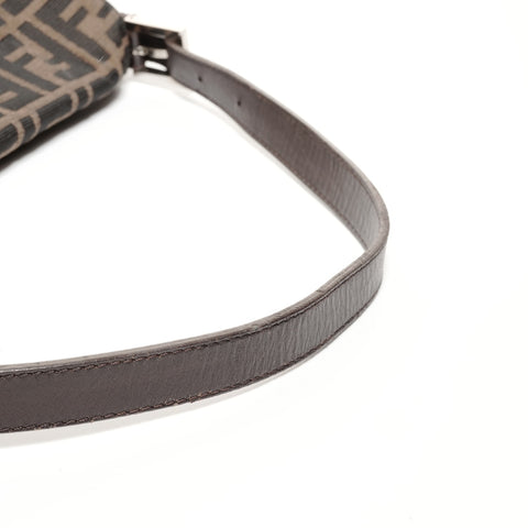 FENDI Zucca Mamma Bucket Canvas Shoulder Bag Brown WS24685
