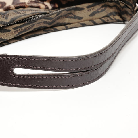 FENDI Leopard print Zucca one belt Shoulder Bag Brown WS24686