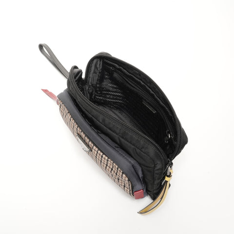 PRADA Nylon Triangle Logo Pouch Clutch bag black WS24687