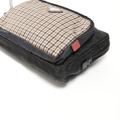 PRADA Nylon Triangle Logo Pouch Clutch bag black WS24687