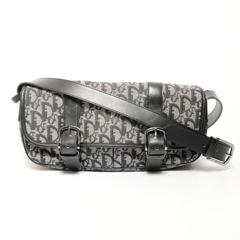 Christian Dior Trotter Canvas Shoulder Bag black WS24688