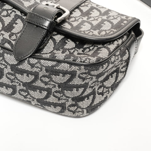 Christian Dior Trotter Canvas Shoulder Bag black WS24688