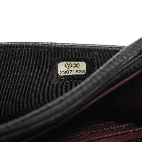 CHANEL No. 23 Caviar Leather Chain Wallet Silver Metal Matelasse 2016-2017 Shoulder Bag black WS24689