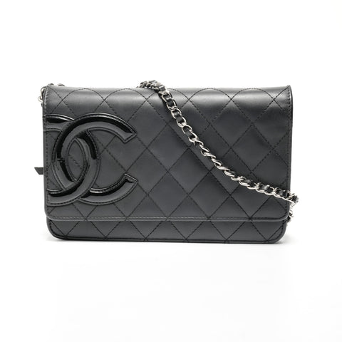 CHANEL 19号Cambon Line链条钱包2014单肩包黑色 WS24691