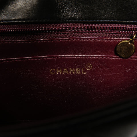 CHANEL No. 3 Diana Small Lambskin 1994-1996 Shoulder Bag black WS24692