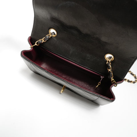 CHANEL No. 3 Diana Small Lambskin 1994-1996 Shoulder Bag black WS24692