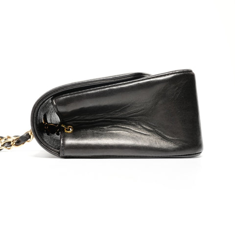 CHANEL No. 3 Diana Small Lambskin 1994-1996 Shoulder Bag black WS24692