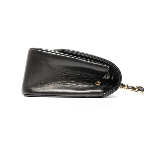 CHANEL No. 3 Diana Small Lambskin 1994-1996 Shoulder Bag black WS24692