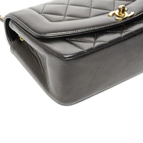 CHANEL No. 3 Diana Small Lambskin 1994-1996 Shoulder Bag black WS24692