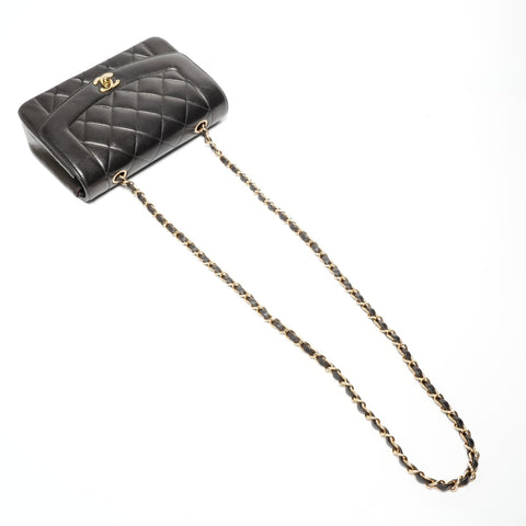 CHANEL No. 3 Diana Small Lambskin 1994-1996 Shoulder Bag black WS24692