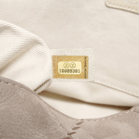 CHANEL 16th series 2012 Ultra Stitch Suede Flap Shoulder Bag beige WS24693