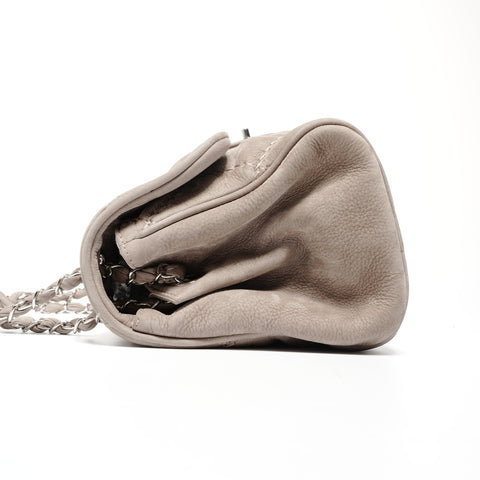 CHANEL 16th series 2012 Ultra Stitch Suede Flap Shoulder Bag beige WS24693