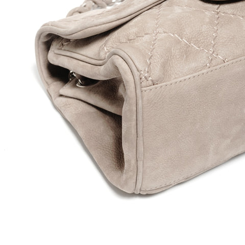 CHANEL 16th series 2012 Ultra Stitch Suede Flap Shoulder Bag beige WS24693