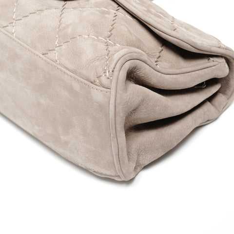 CHANEL 16th series 2012 Ultra Stitch Suede Flap Shoulder Bag beige WS24693