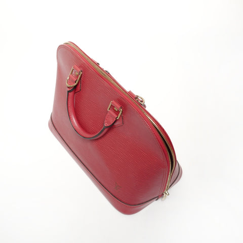 LOUIS VUITTON 2000 Epi Alma PM Handbag Red WS24695