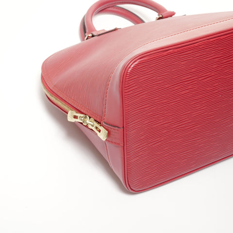 LOUIS VUITTON 2000 Epi Alma PM Handbag Red WS24695