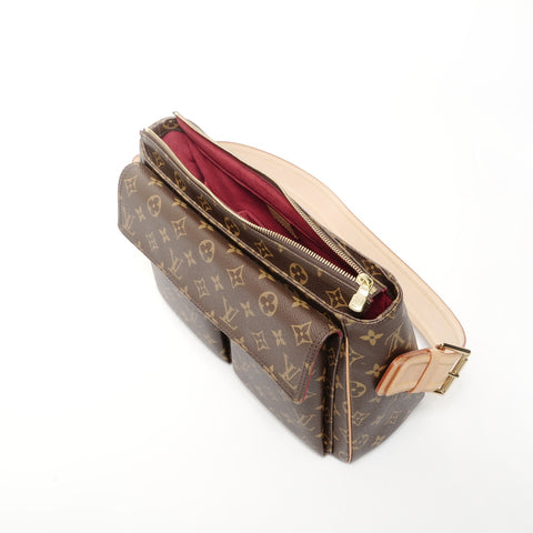 LOUIS VUITTON Monogram Viva Cite GM Shoulder Bag Brown WS24699