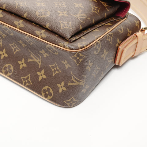 LOUIS VUITTON Monogram Viva Cite GM Shoulder Bag Brown WS24699