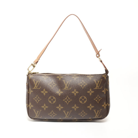 LOUIS VUITTON 2002 Monogram Pochette Accessoires Shoulder Bag Brown WS24702