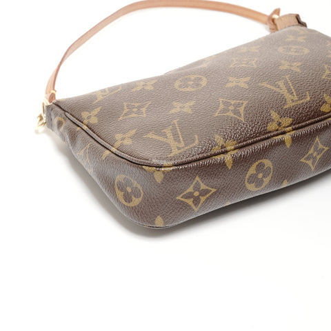LOUIS VUITTON 2002 Monogram Pochette Accessoires Shoulder Bag Brown WS24702