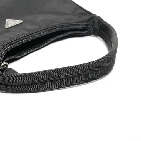PRADA Nylon Hobo Handbag black WS24704
