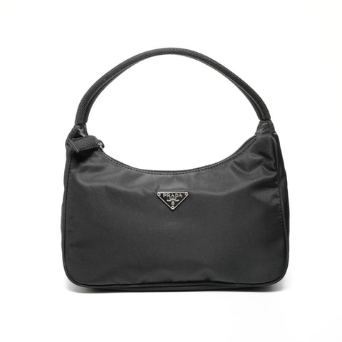 PRADA Nylon Hobo Handbag black WS24704