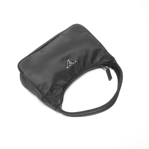 PRADA Nylon Hobo Handbag black WS24704