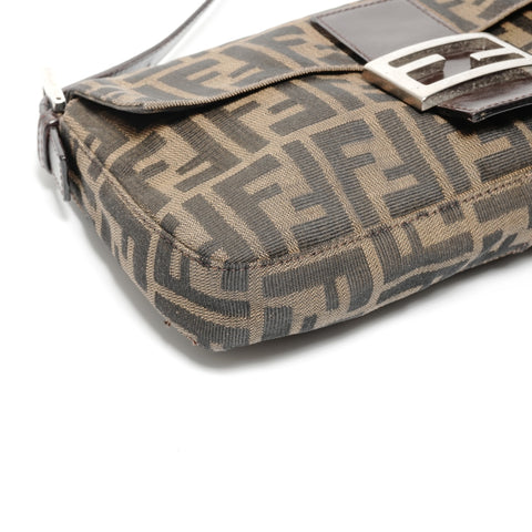 FENDI Zucca Mamma Bucket One Belt Shoulder Bag Brown WS24705