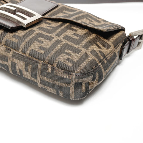 FENDI Zucca Mamma Bucket One Belt Shoulder Bag Brown WS24705