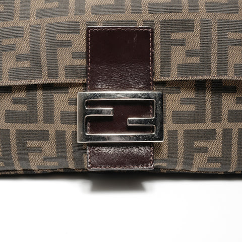 FENDI Zucca Mamma Bucket One Belt Shoulder Bag Brown WS24705