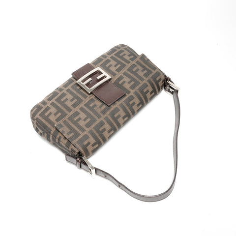 FENDI Zucca Mamma Bucket Shoulder Bag Brown WS24706