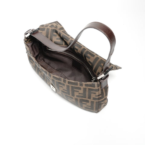 FENDI Zucca Mamma Bucket Shoulder Bag Brown WS24706