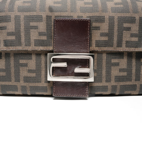 FENDI Zucca Mamma Bucket Shoulder Bag Brown WS24706