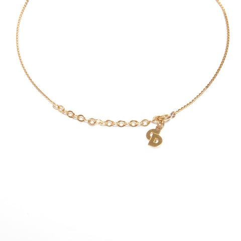 Christian Dior CD logo rhinestone Necklace gold WS24707