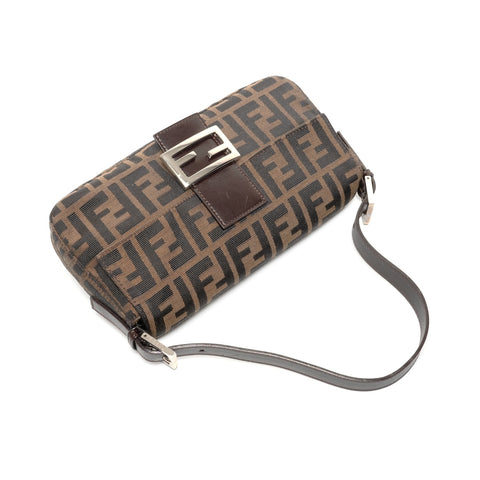 FENDI Zucca Mamma Bucket Shoulder Bag Brown WS24709
