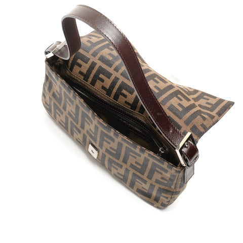 FENDI Zucca Mamma Bucket Shoulder Bag Brown WS24709