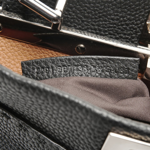 FENDI Leather Peekaboo 2way Selleria Handbag black WS24710