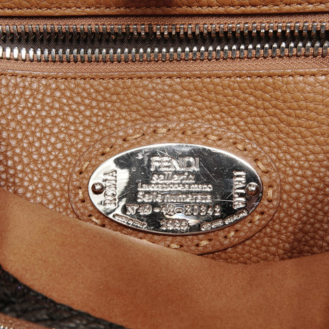 FENDI Leather Peekaboo 2way Selleria Handbag black WS24710