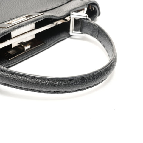 FENDI Leather Peekaboo 2way Selleria Handbag black WS24710