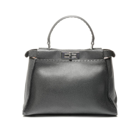 FENDI Leather Peekaboo 2way Selleria Handbag black WS24710
