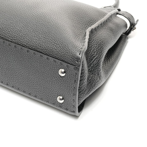 FENDI Leather Peekaboo 2way Selleria Handbag black WS24710