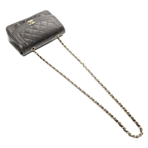 CHANEL No. 3 1994-1996 Diana Small Lambskin Shoulder Bag black WS24711