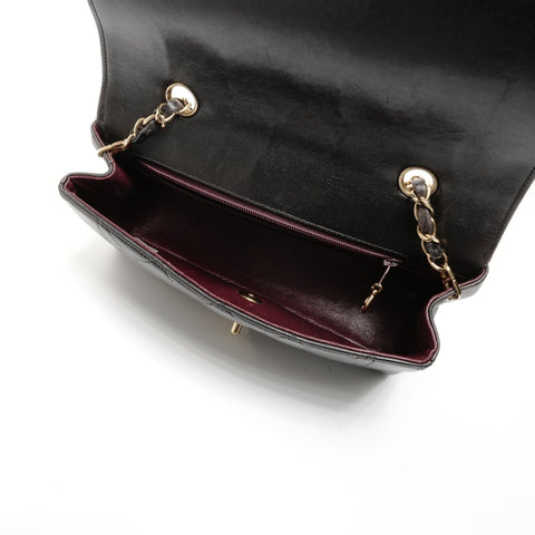 CHANEL No. 3 1994-1996 Diana Small Lambskin Shoulder Bag black WS24711