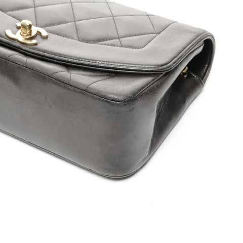 CHANEL No. 3 1994-1996 Diana Small Lambskin Shoulder Bag black WS24711