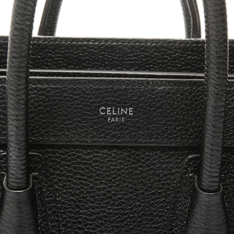 CELINE Nano Luggage Leather Handbag black WS24712